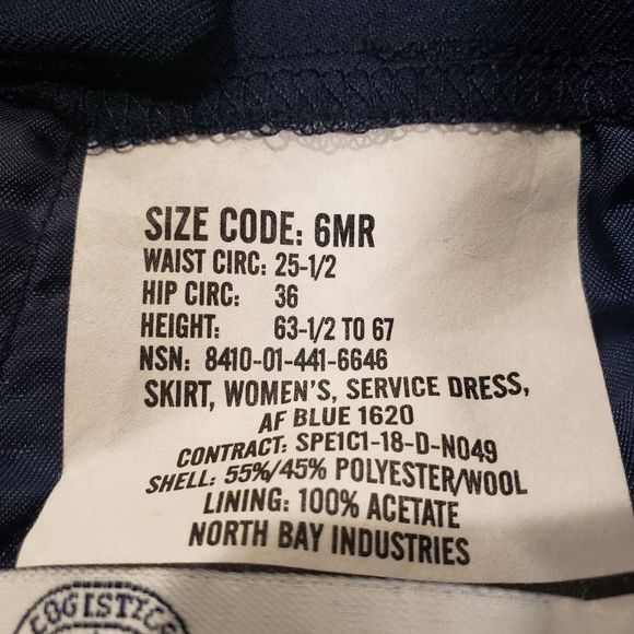 Defense Logistics Agency Women's Service Skirt Wings Collection Size 6MR AF Blue - Picture 8 of 8